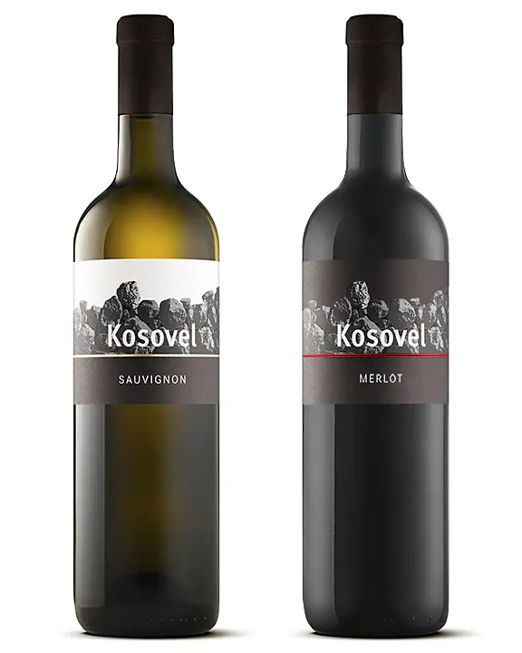 Sauvignon bela etiketa in merlot črna etiketa 0,75l Klet Kosovel